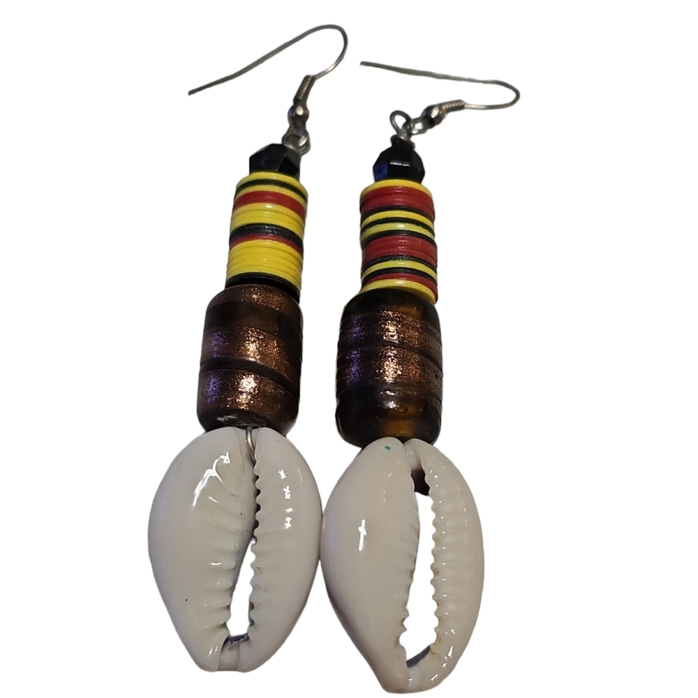 5D Tribe Beaded with Shell Earrings Lot 1